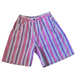 Pennylane Vintage Shorts Stripes Pink Blue Green Women’s Size 12